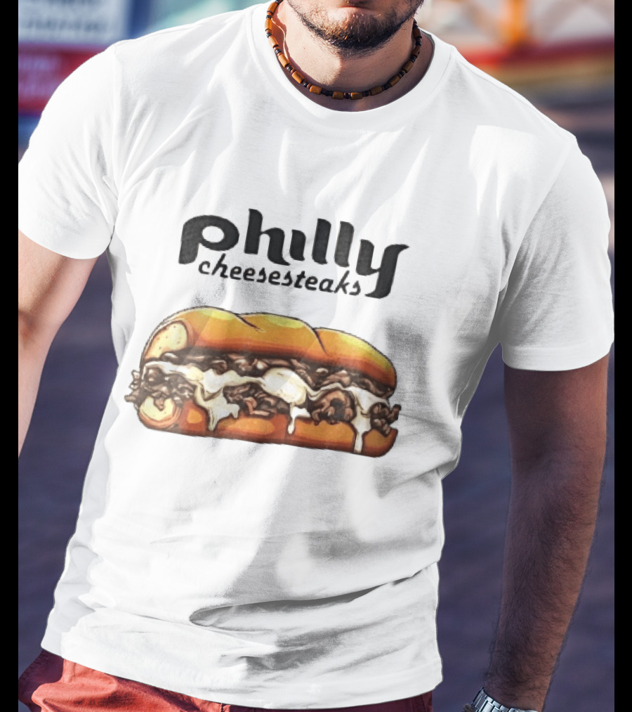 Philly Cheesesteaks Cartoon Beef Hoagie Melted Provolone Sandwich T-Shirt