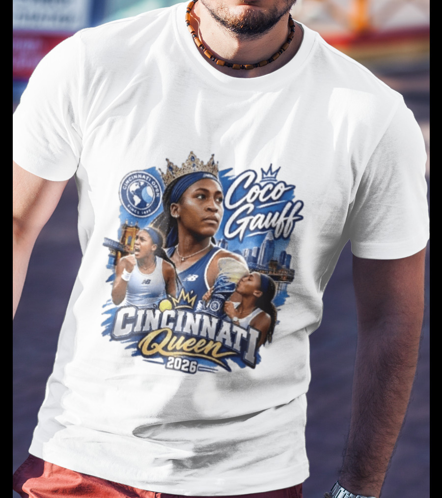 Coco Gauff Cincinnati Queen 2026 Tennis Champion Crowned Skyline T-Shirt
