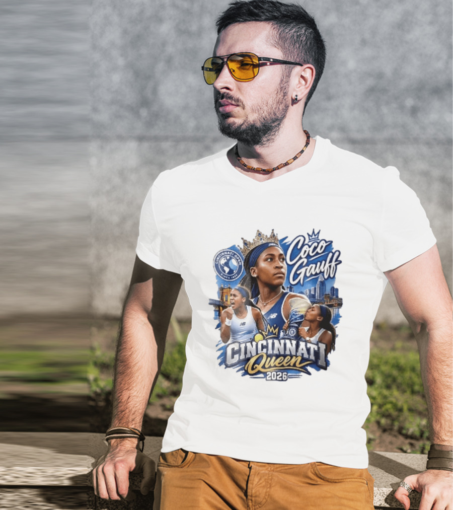Coco Gauff Cincinnati Queen 2026 Tennis Champion Crowned Skyline T-Shirt
