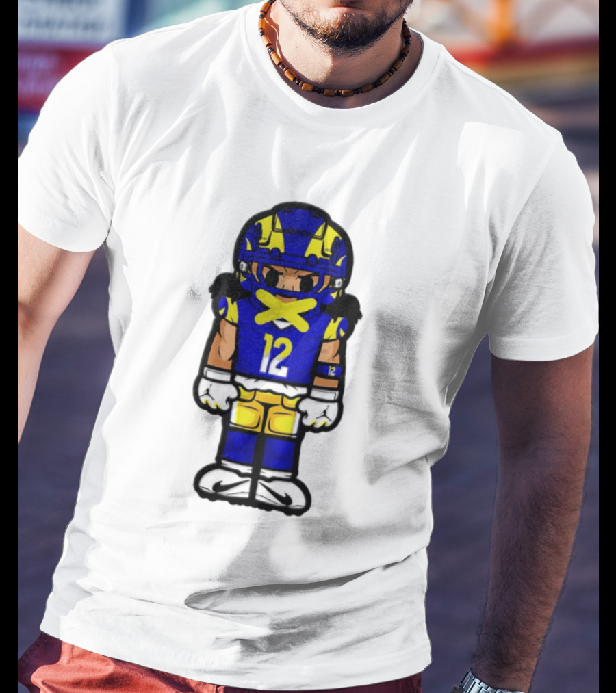 Los Angeles Rams Puka Nacua No 12 Chibi Character Football Player T-Shirt