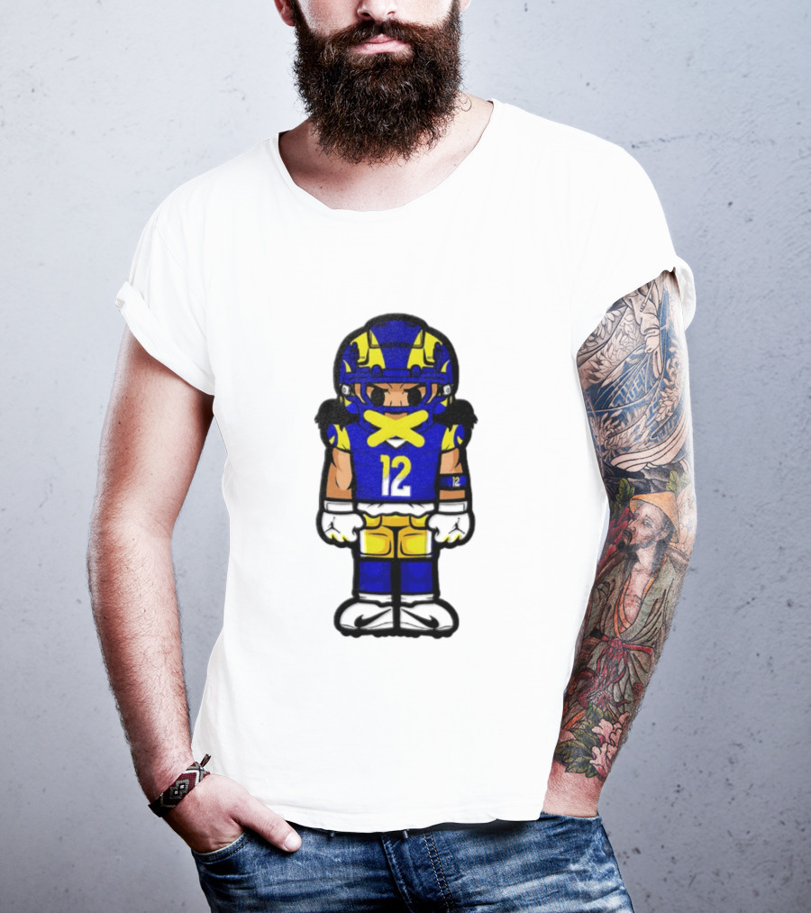 Los Angeles Rams Puka Nacua No 12 Chibi Character Football Player T-Shirt