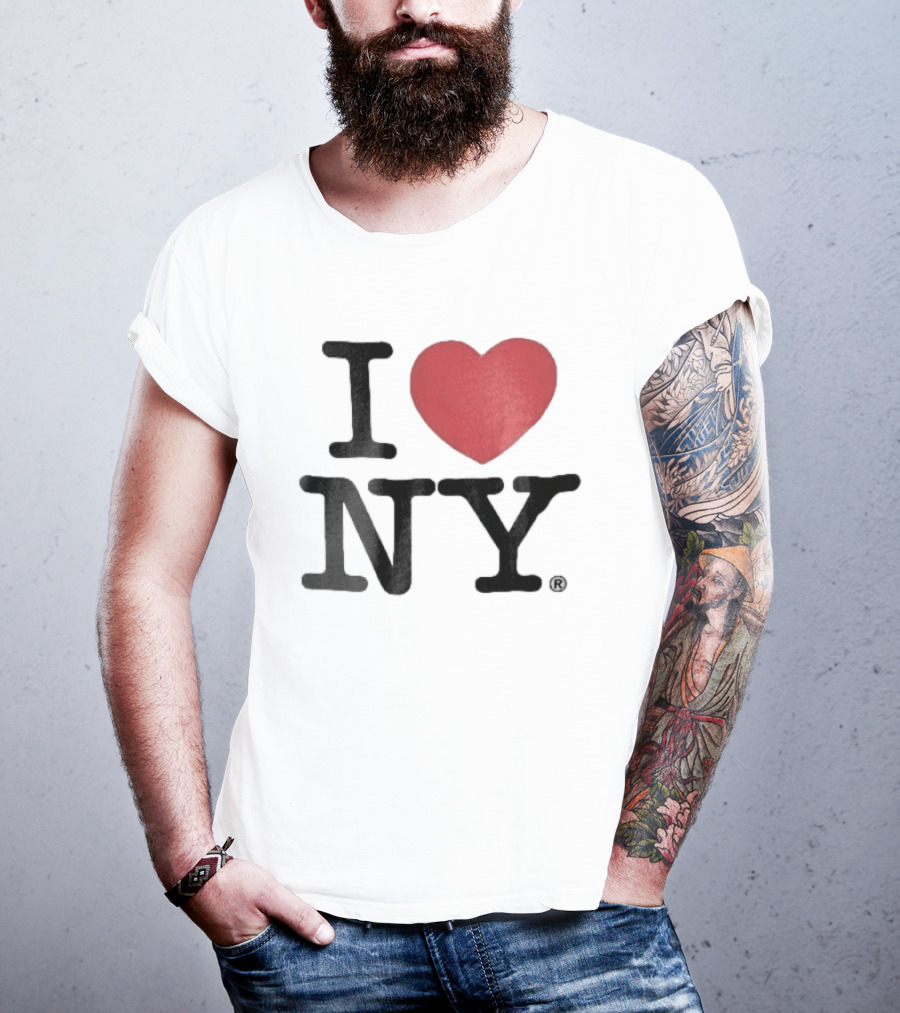 I Love NY Red Heart Black Font T-Shirt