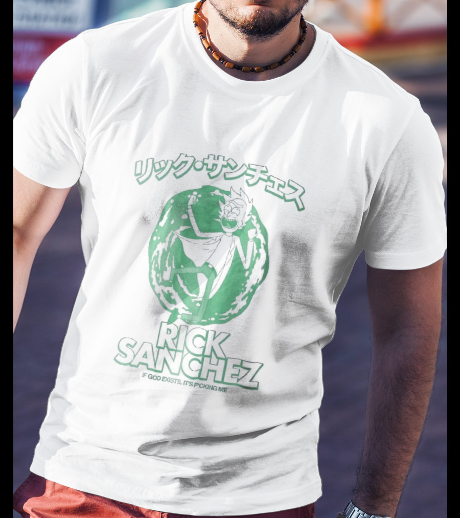 Rick Sanchez Jumping Green Portal Here I Go Rickity Rickity Wrecked Son T-Shirt
