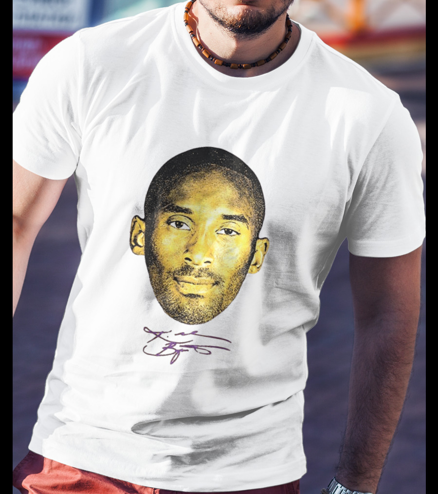 Kobe Bryant Los Angeles Lakers Basketball Legend Face Signature T-Shirt
