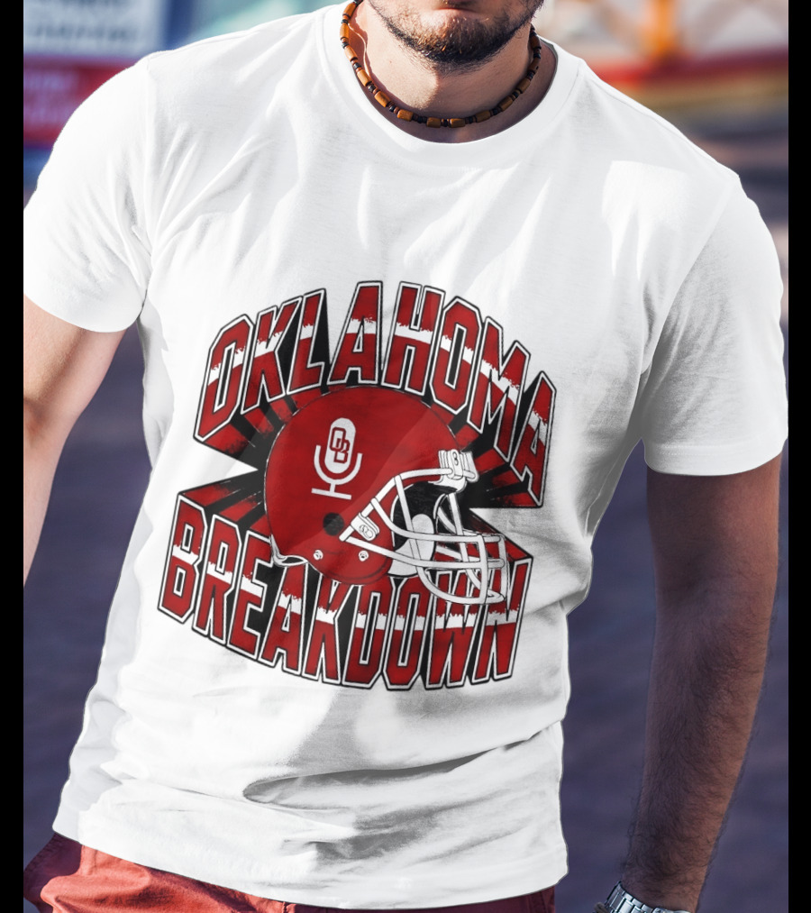 Oklahoma Breakdown Football Helmet OB Podcast T-Shirt