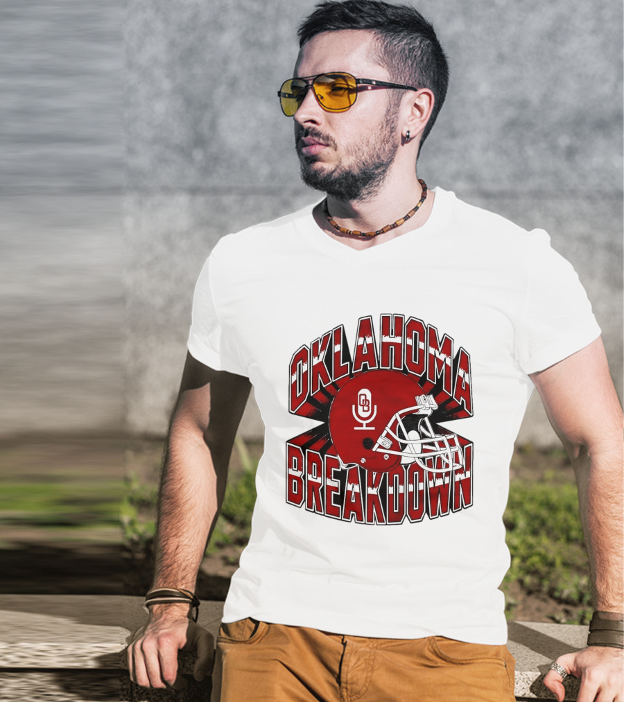 Oklahoma Breakdown Football Helmet OB Podcast T-Shirt