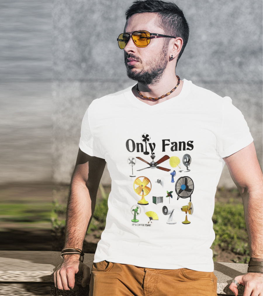 Only Fans It's Coffee Time Assorted Electric Ceiling Hand Coolers Collage T-Shirt