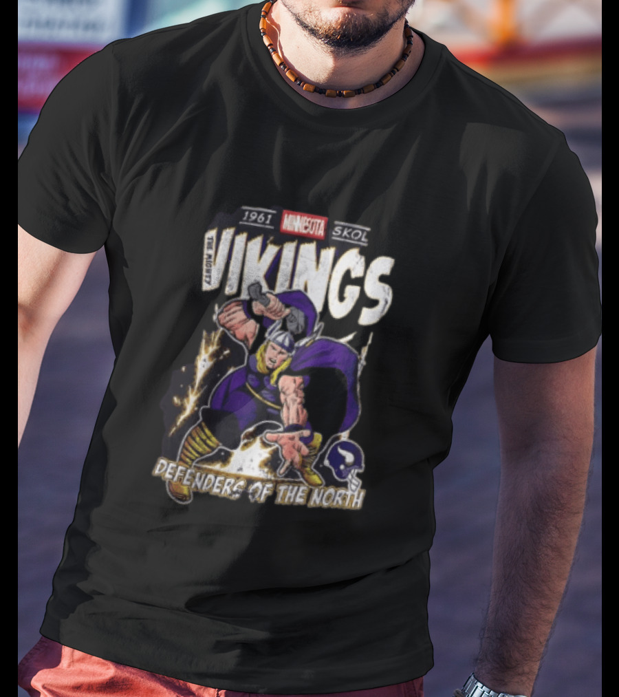 1961 Minnesota Vikings Skol The Mighty Vikings Defenders Of The North T-Shirt
