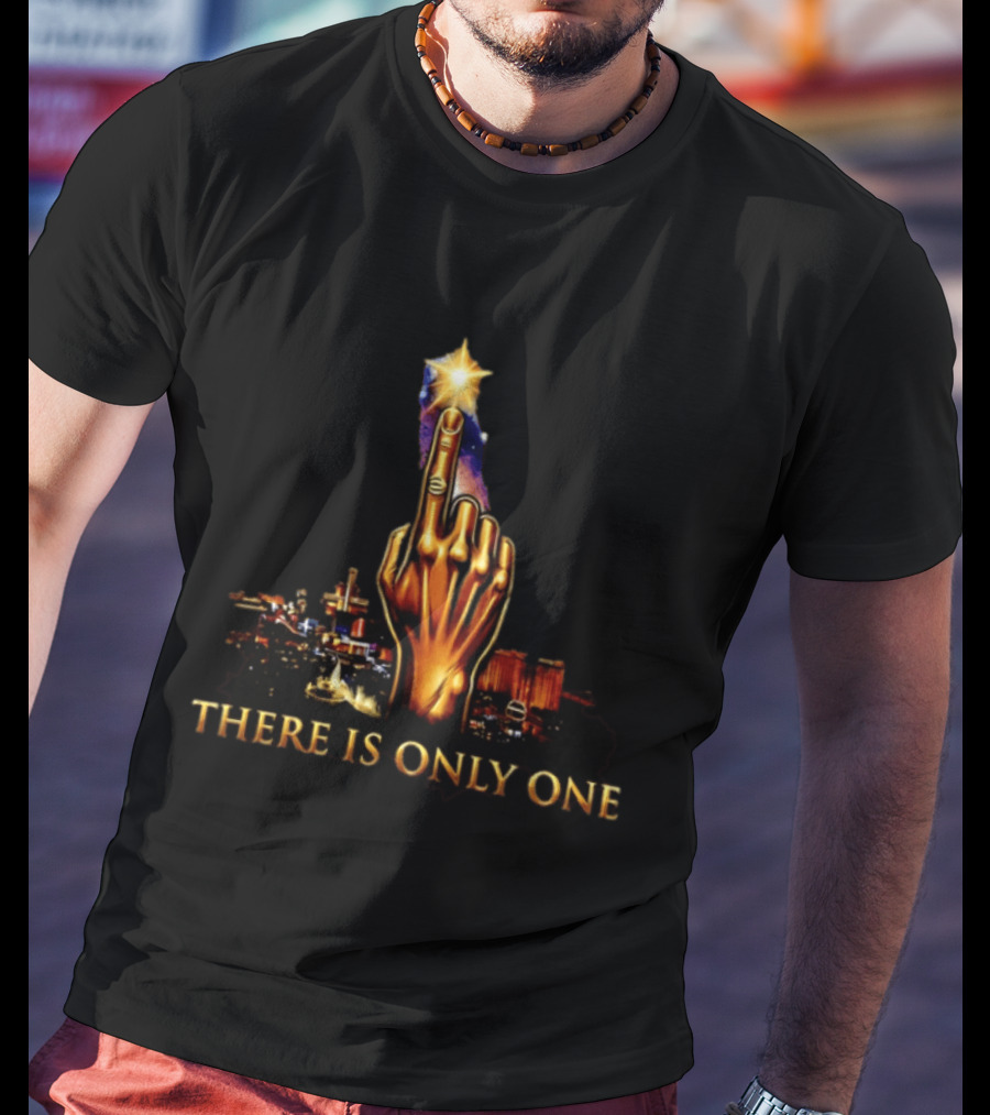 There Is Only One Golden Hand Gesture Cityscape Starry Night T-Shirt