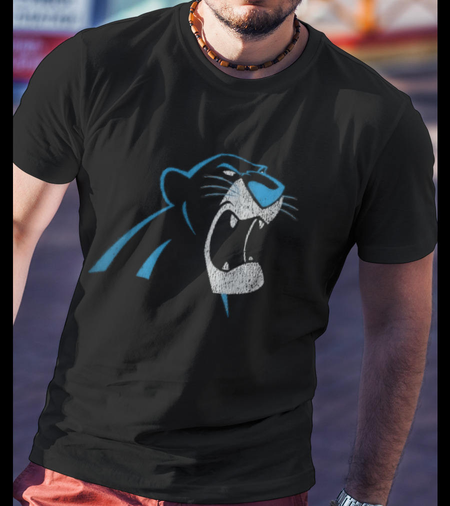 Carolina Panthers Distressed Snarling Panther NFL Team Spirit T-Shirt