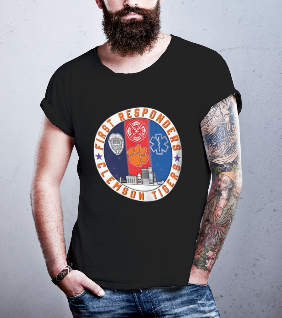Clemson Tigers First Responders Fire EMS Police Never Forget 9.11 T-Shirt
