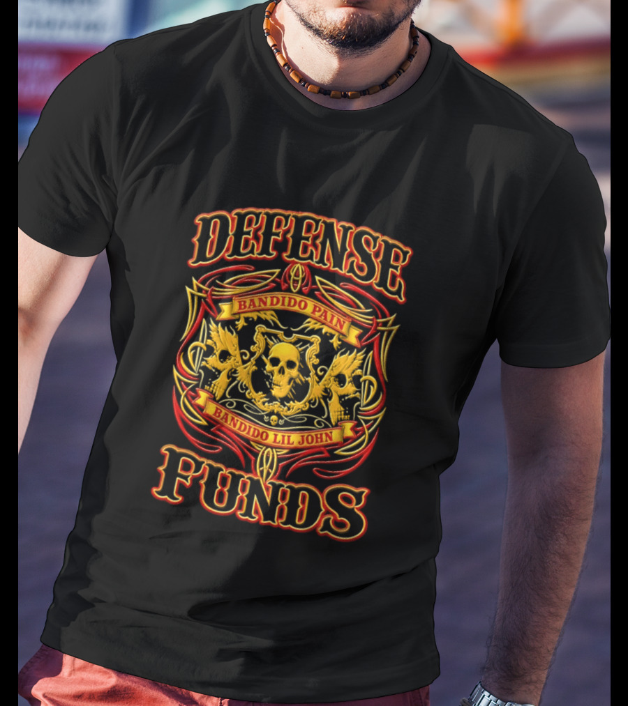 Defense Bandido Pain Bandido Lil John Funds Skull Crest T-Shirt