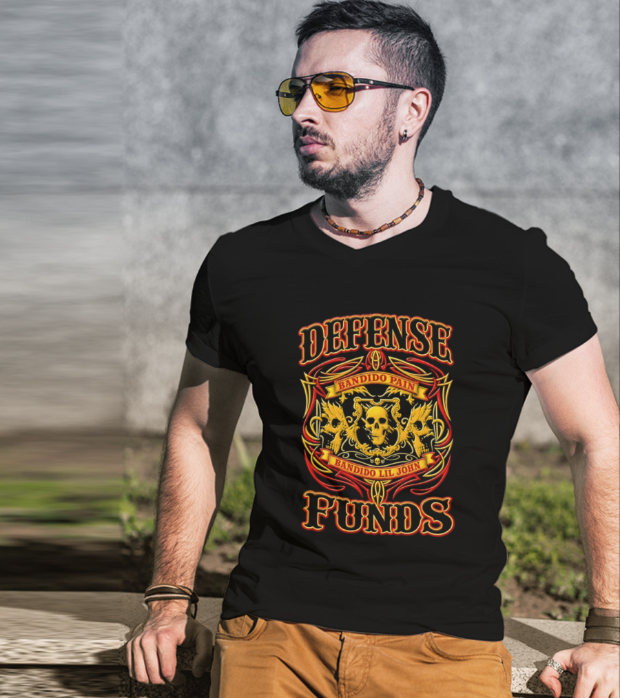 Defense Bandido Pain Bandido Lil John Funds Skull Crest T-Shirt