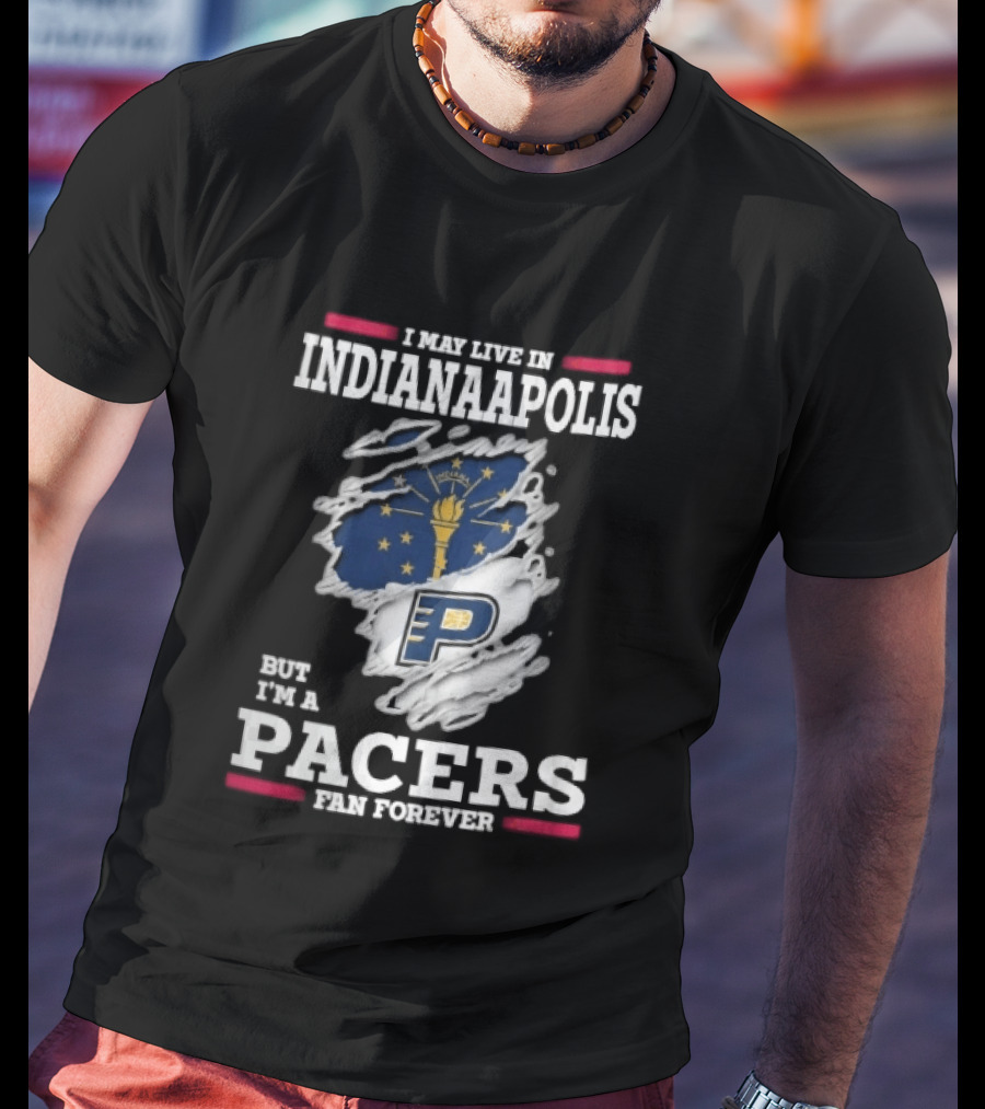 Indianaapolis Pacers Fan Forever Torn State Flag NBA Indiana T-Shirt