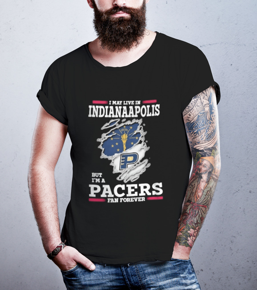 Indianaapolis Pacers Fan Forever Torn State Flag NBA Indiana T-Shirt