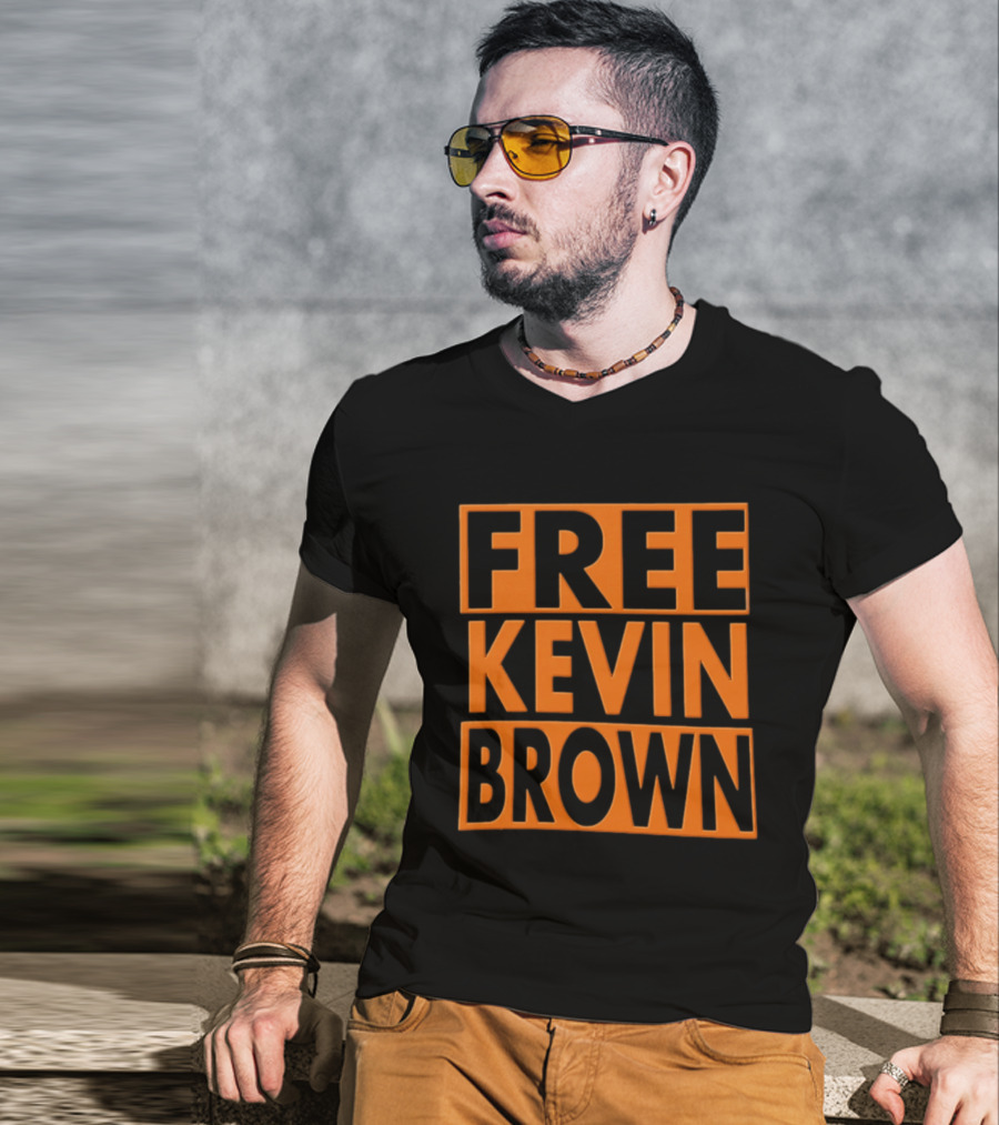 Free Kevin Brown Bold Orange T-Shirt