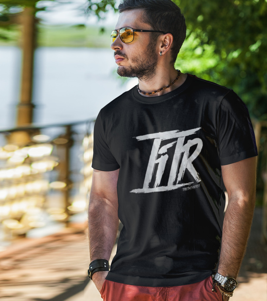 FTR This Is The Way White Brush Stroke Monogram Black T-Shirt