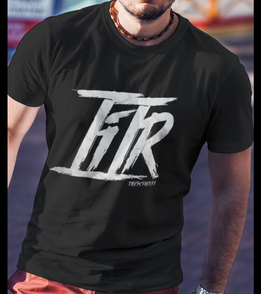 FTR This Is The Way White Brush Stroke Monogram Black T-Shirt