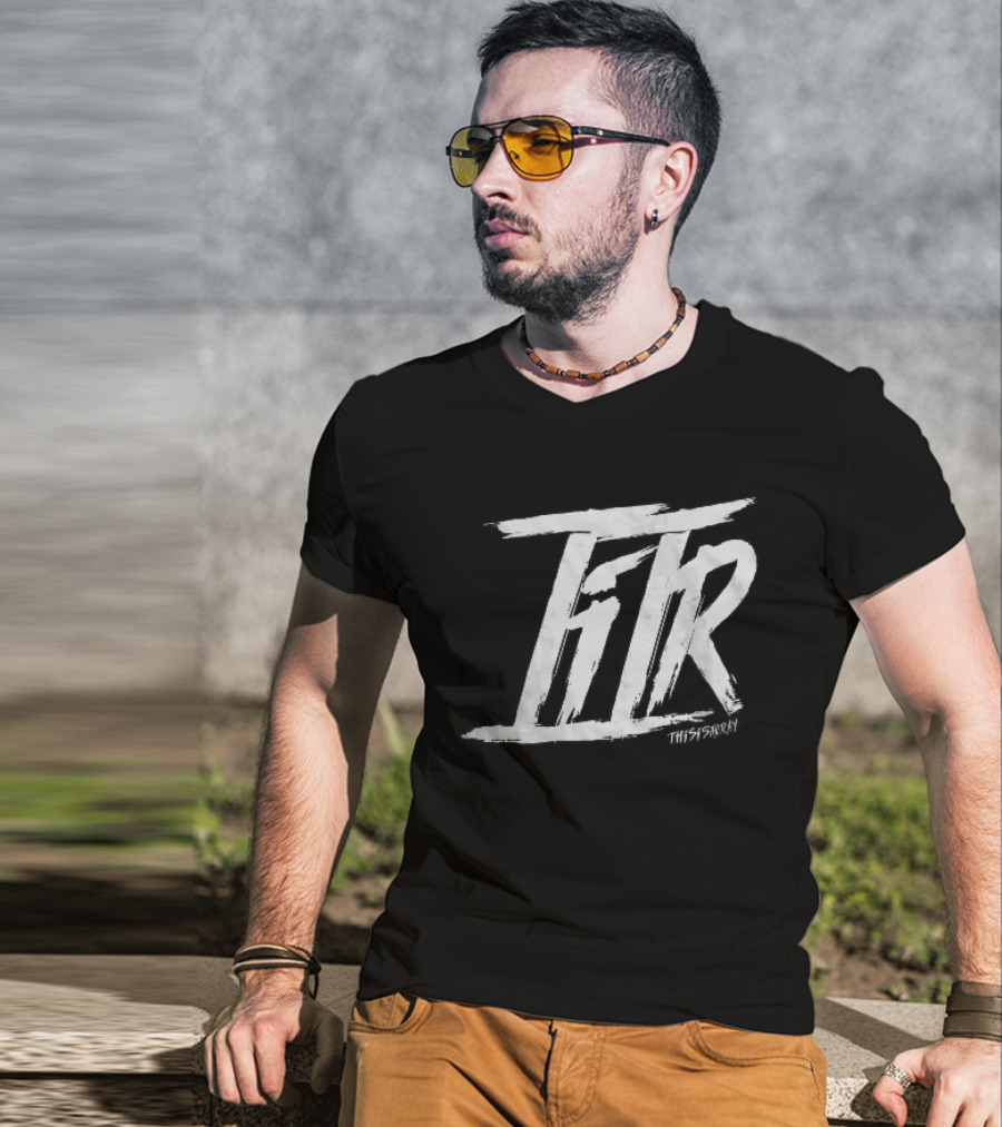 FTR This Is The Way White Brush Stroke Monogram Black T-Shirt