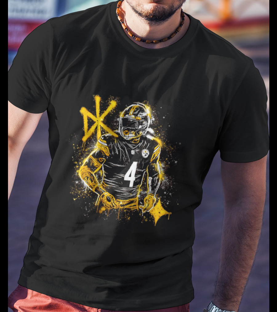 Pittsburgh Steelers Number 4 Player Graffiti T-Shirt