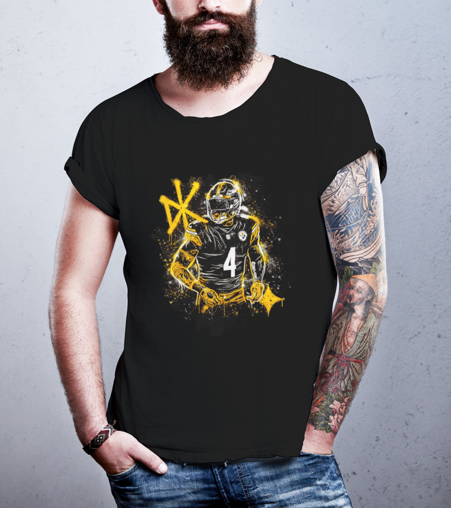Pittsburgh Steelers Number 4 Player Graffiti T-Shirt