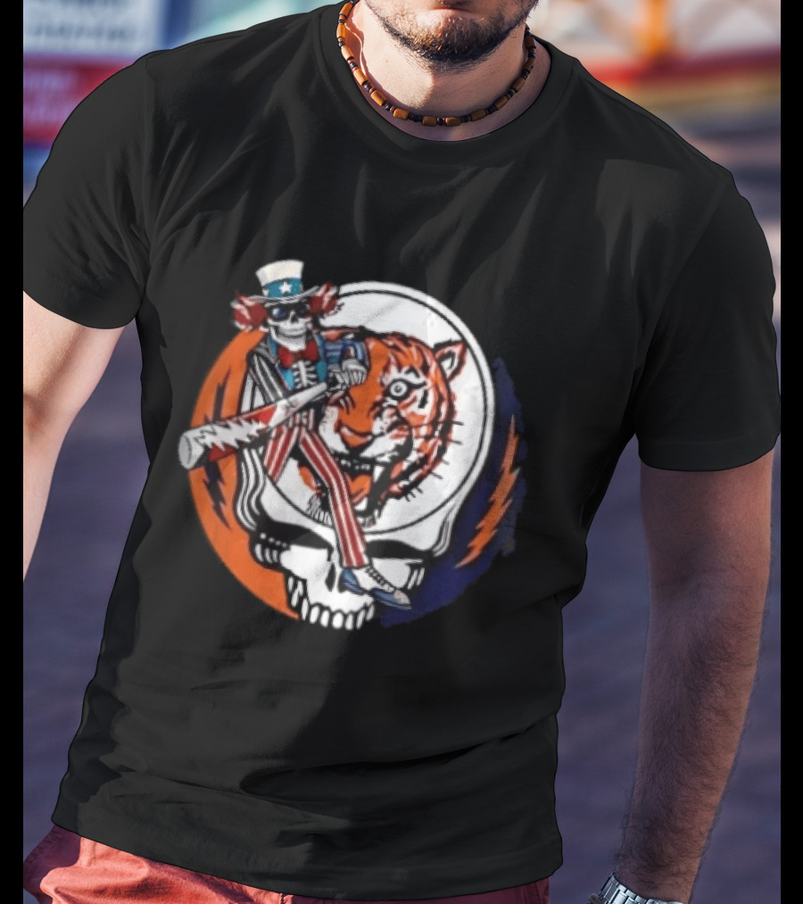 Grateful Dead Uncle Sam Skull And Tiger Steal Your Face T-Shirt