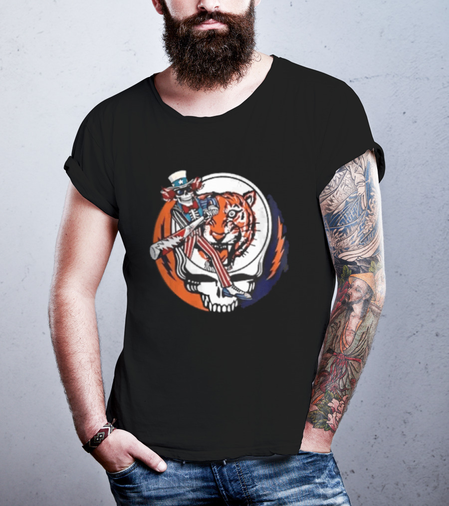 Grateful Dead Uncle Sam Skull And Tiger Steal Your Face T-Shirt