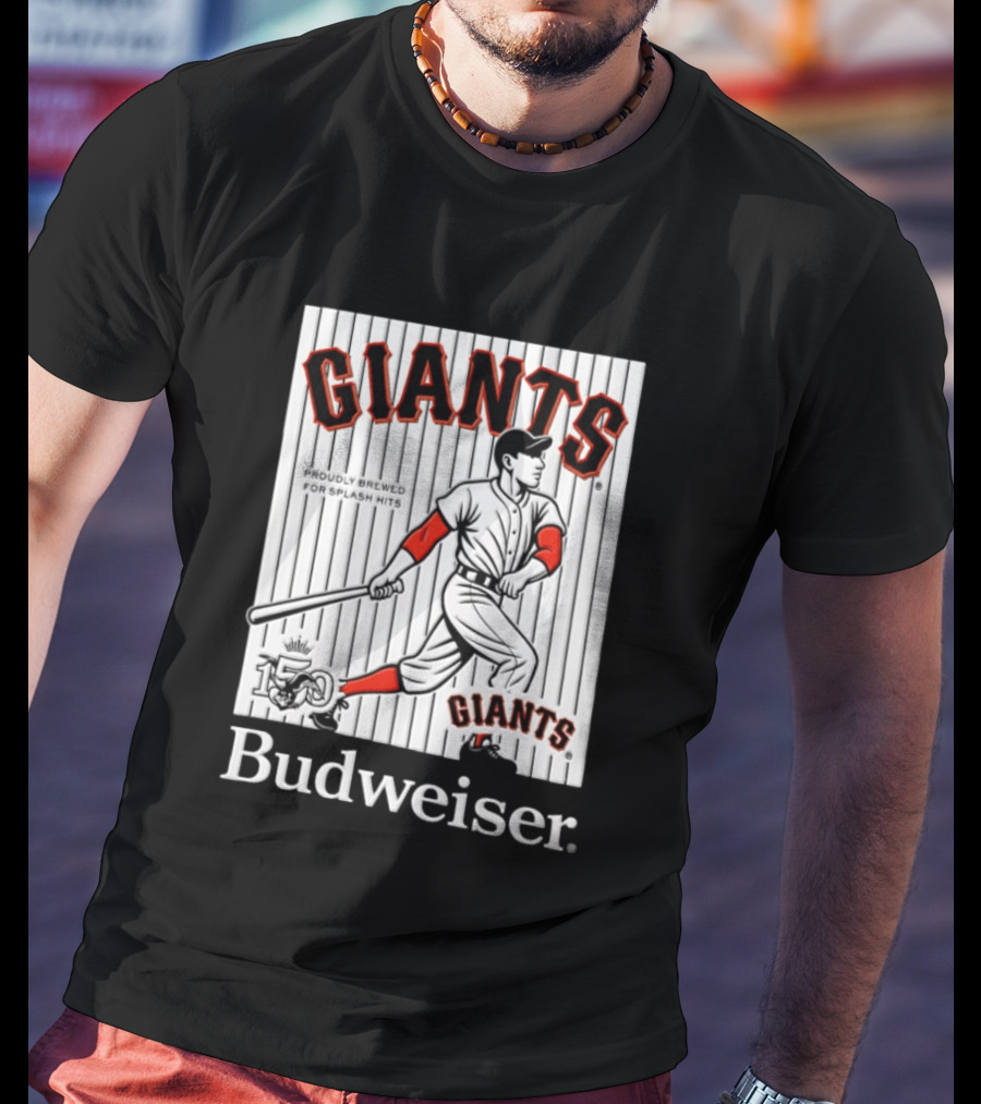San Francisco Giants 150 Years Budweiser Splash Hits Baseball T-Shirt