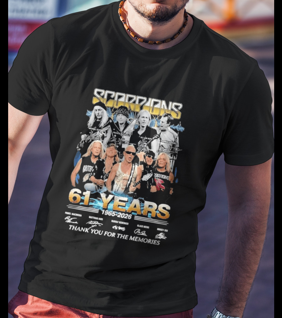 Scorpions Band 61 Years 1965 2026 Thank You For The Memories T-Shirt