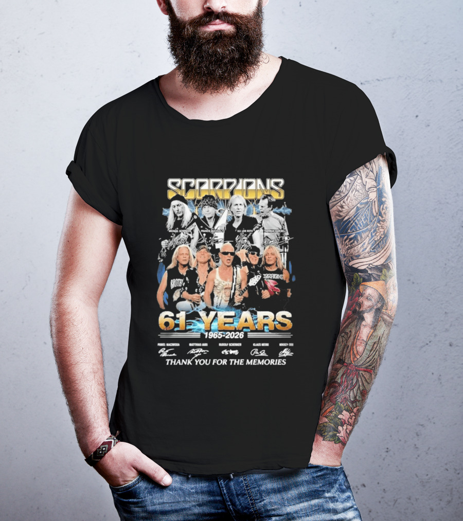 Scorpions Band 61 Years 1965 2026 Thank You For The Memories T-Shirt