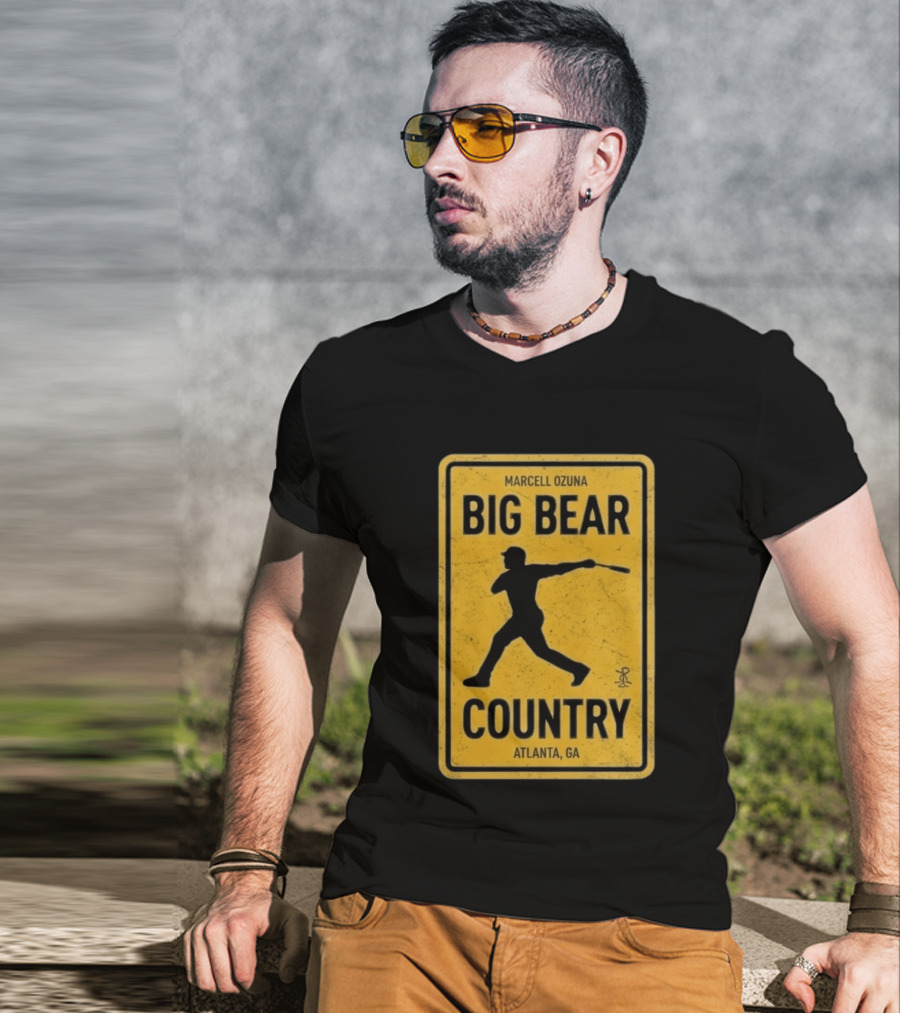Marcell Ozuna Big Bear Country Atlanta GA Retro Baseball T-Shirt