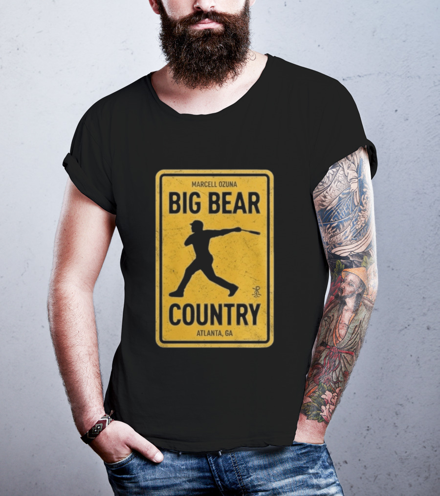 Marcell Ozuna Big Bear Country Atlanta GA Retro Baseball T-Shirt