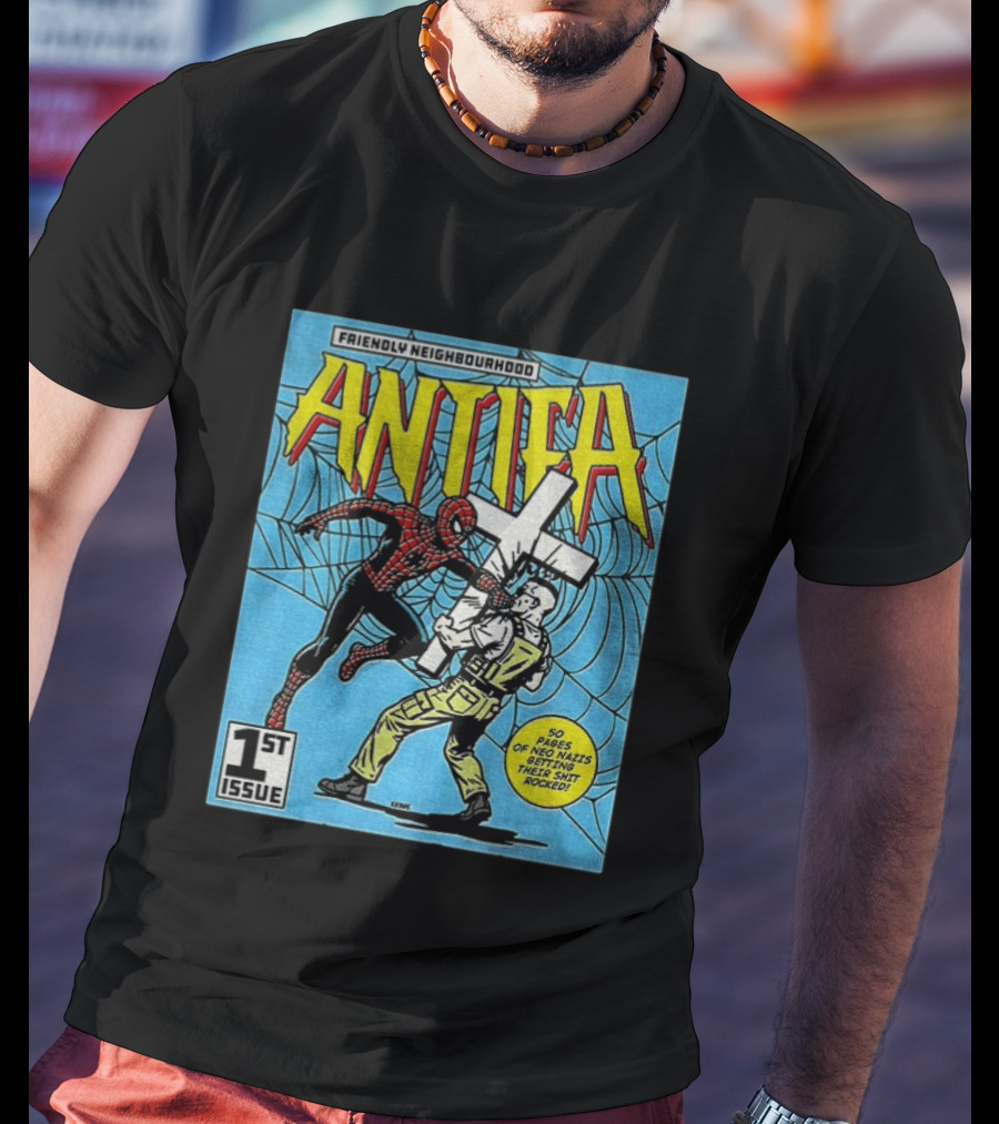 Friendly Neighbourhood Antifa Spider Man Punch 1st Issue T-Shirt