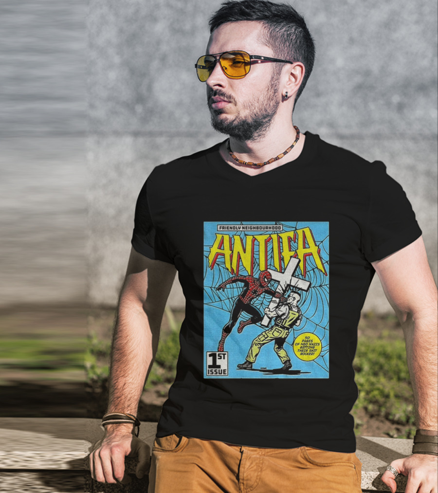 Friendly Neighbourhood Antifa Spider Man Punch 1st Issue T-Shirt