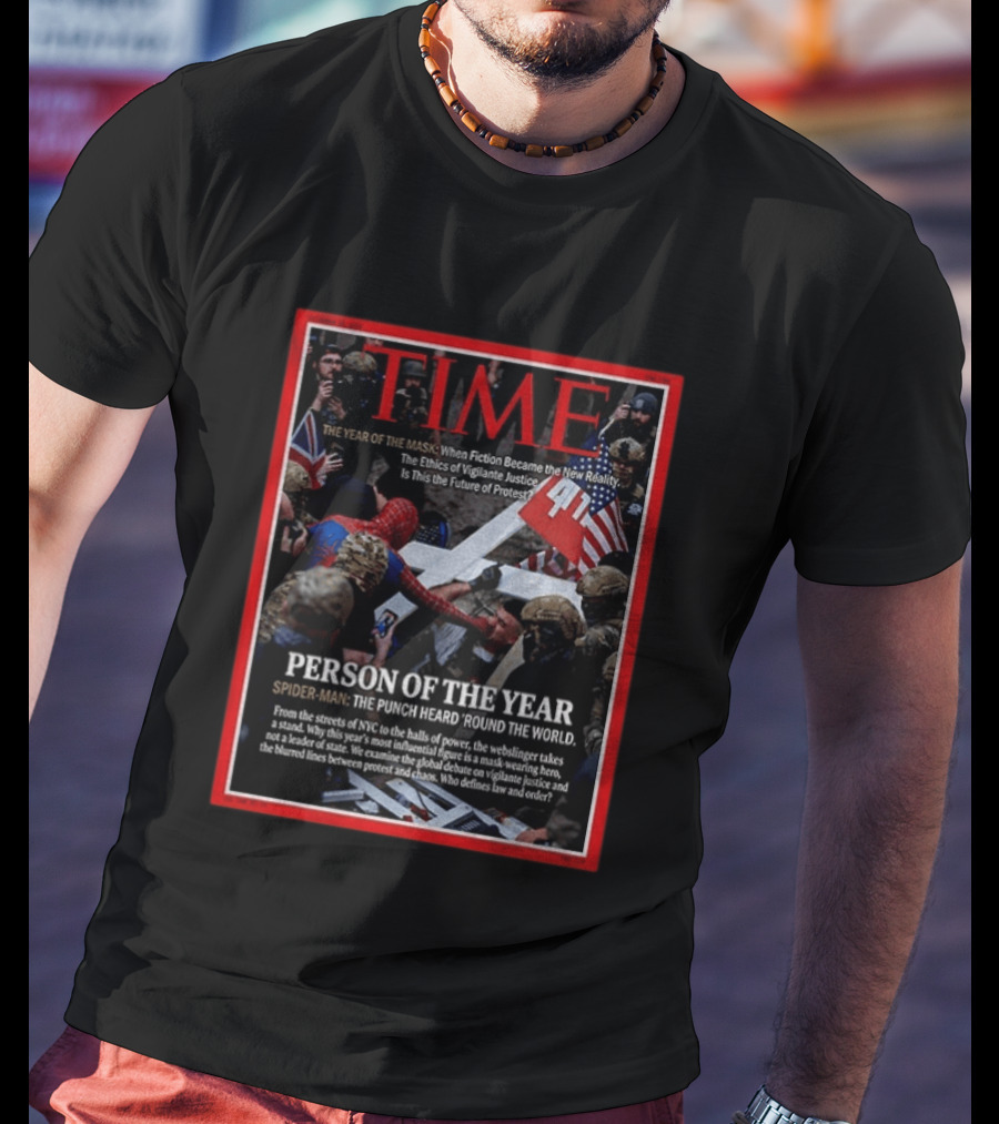 TIME Spider Man Person Of The Year Punch Heard Round The World Cover T-Shirt