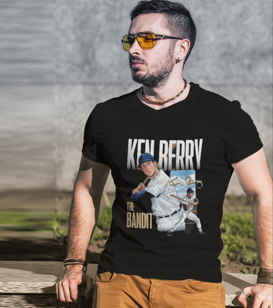 Ken Berry The Bandit Batting Stance With Signature Panel T-Shirt