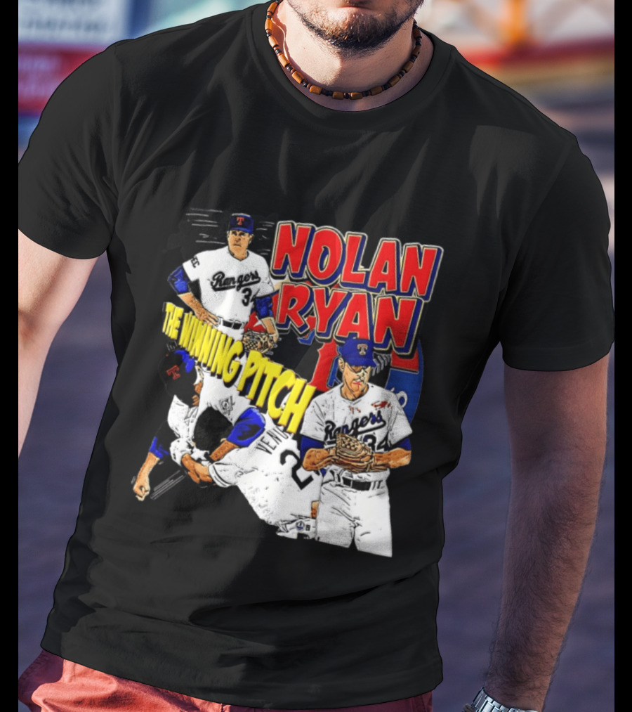 Nolan Ryan Texas Rangers The Winning Pitch Classic Baseball 34 T-Shirt