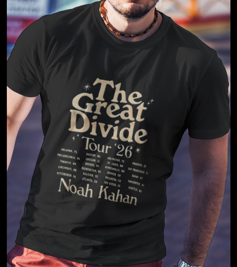 The Great Divide Tour 26 Orlando FL Noah Kahan Event Dates T-Shirt