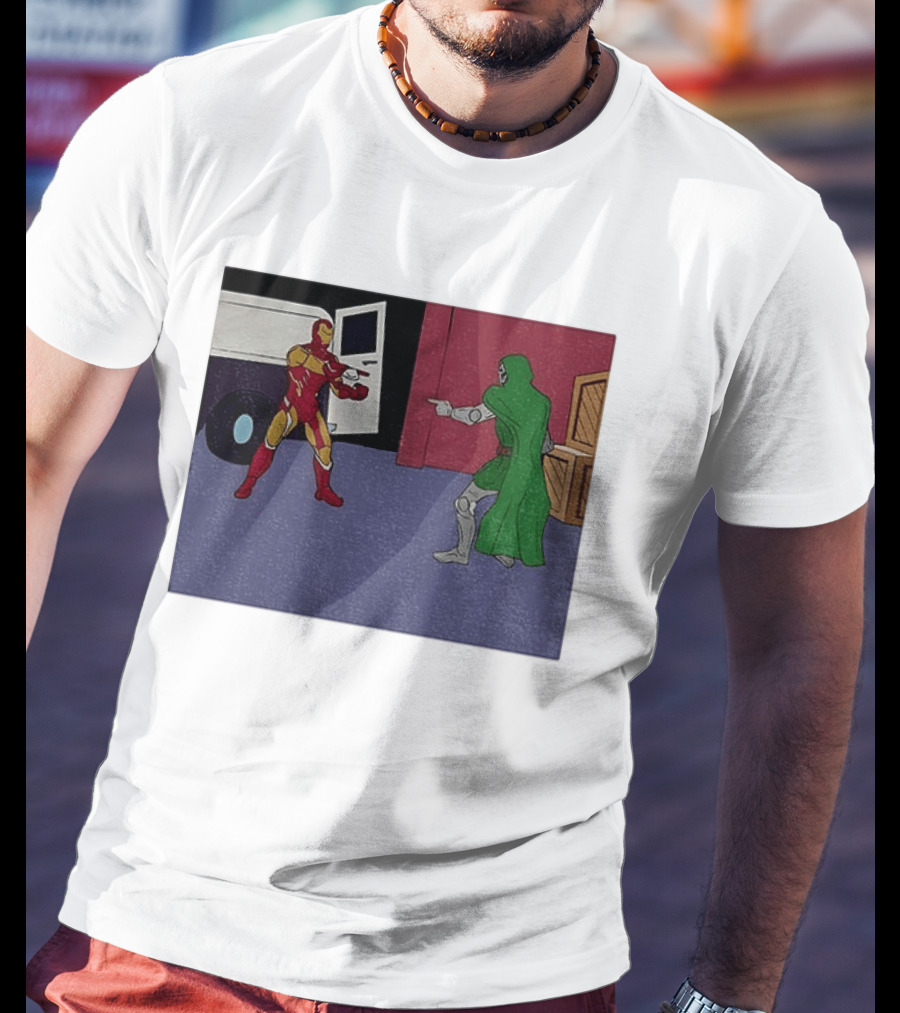 Doctor Doom Vs Ironman Pointing Meme Standoff T-Shirt