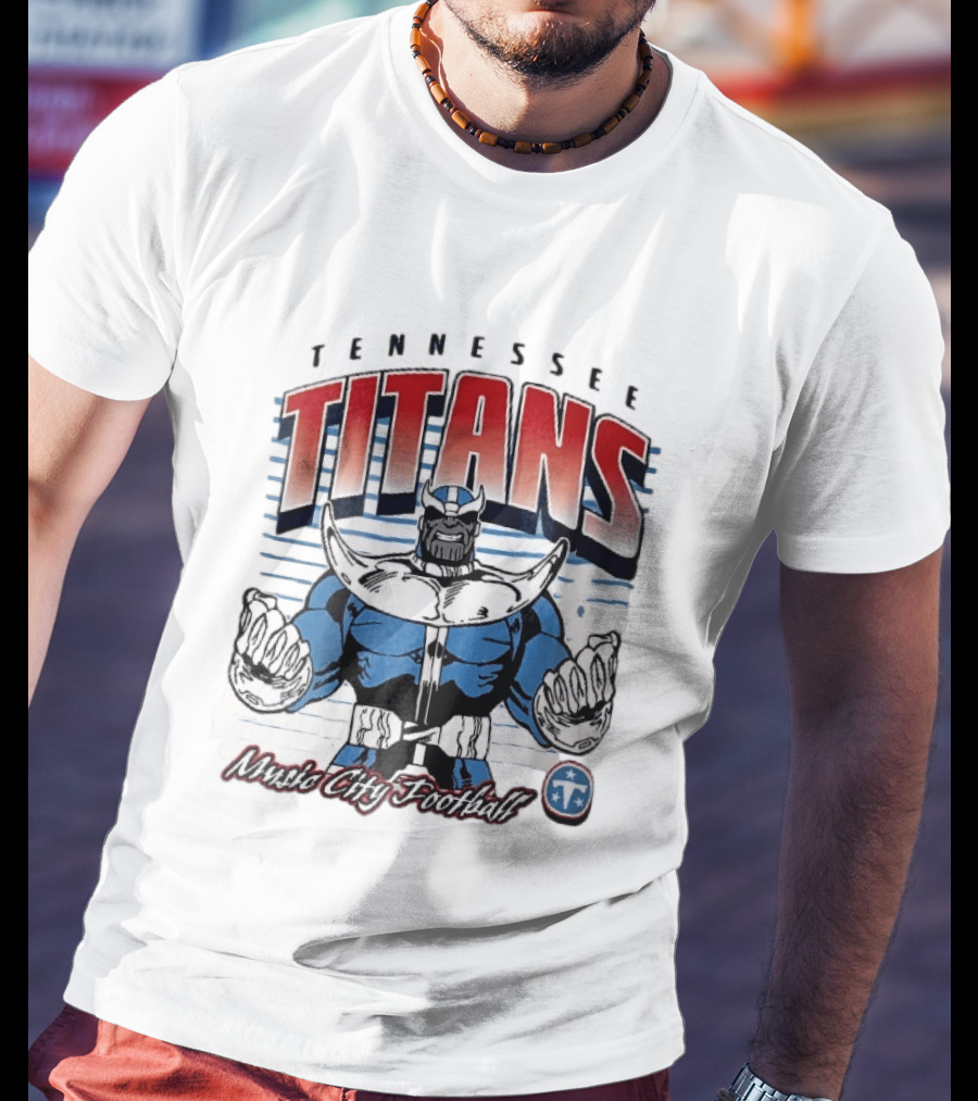 Tennessee Titans Music City Football Cartoon Comic Armor T-Shirt