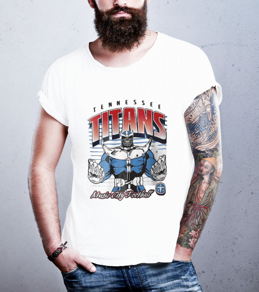 Tennessee Titans Music City Football Cartoon Comic Armor T-Shirt