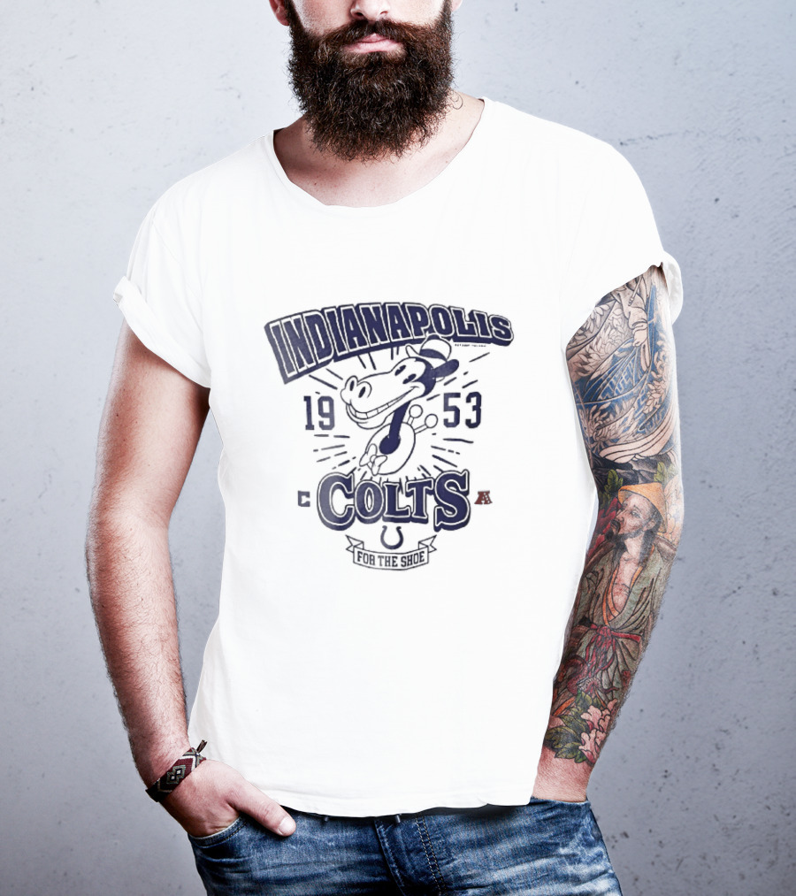 Indianapolis Colts 1953 Cartoon Horse For The Shoe T-Shirt