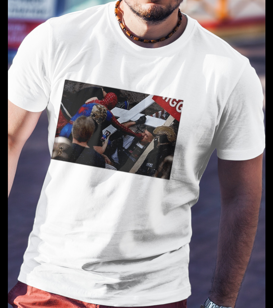Unmasked Conflict Spider Man Vs Jake Lang Rally Minneapolis Protest T-Shirt