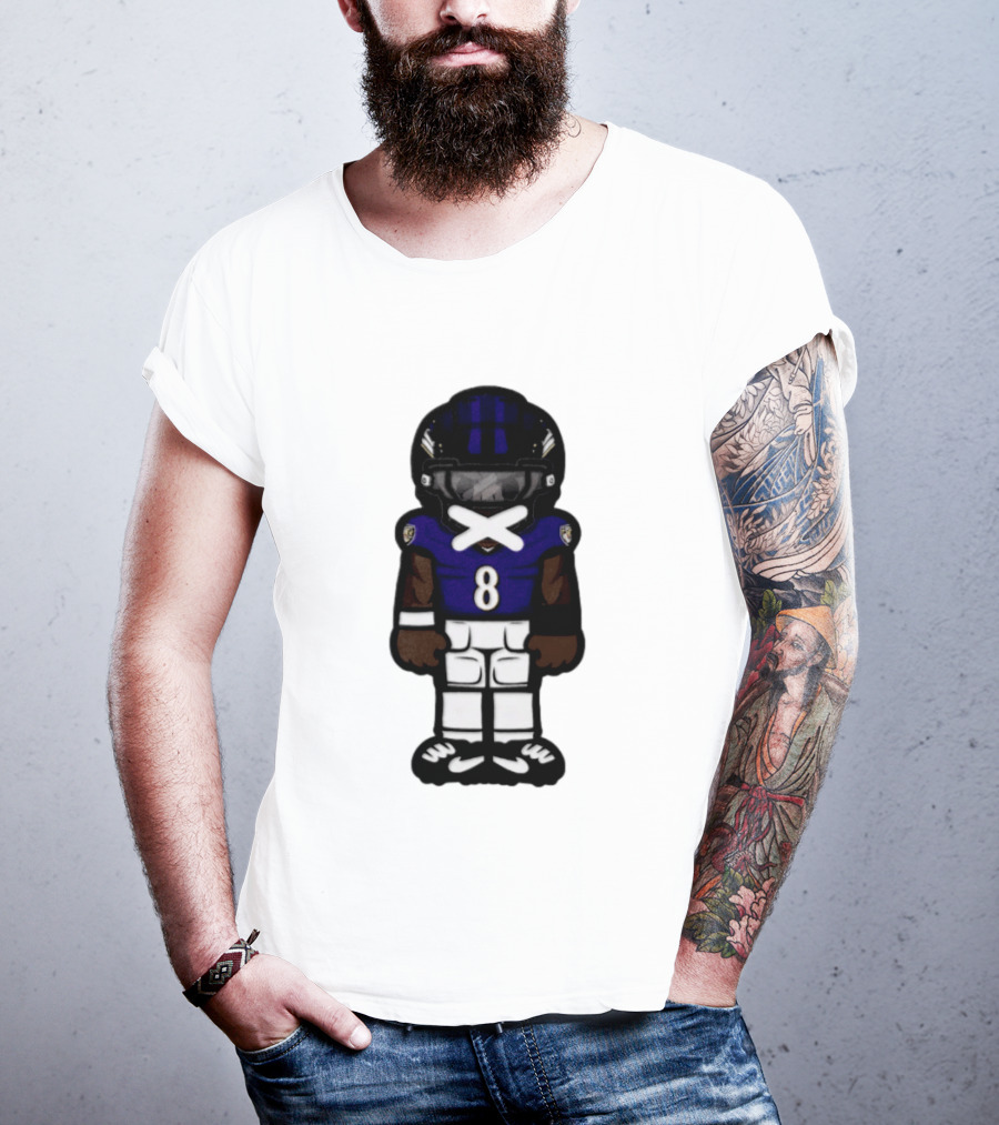 Lamar Jackson Baltimore Ravens Chibi Football 2026 Ravens Jersey Number 8 T-Shirt