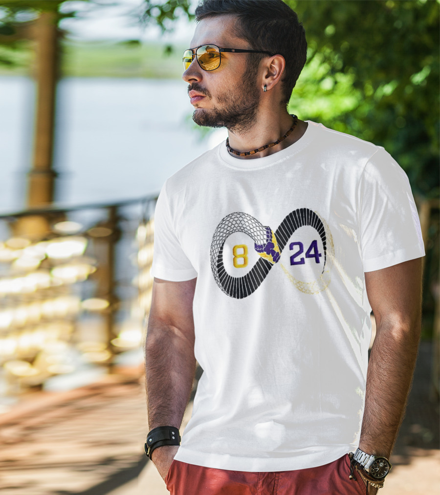Mamba 8 24 Infinity Kobe Bryant Lakers Basketball Snake Net T-Shirt