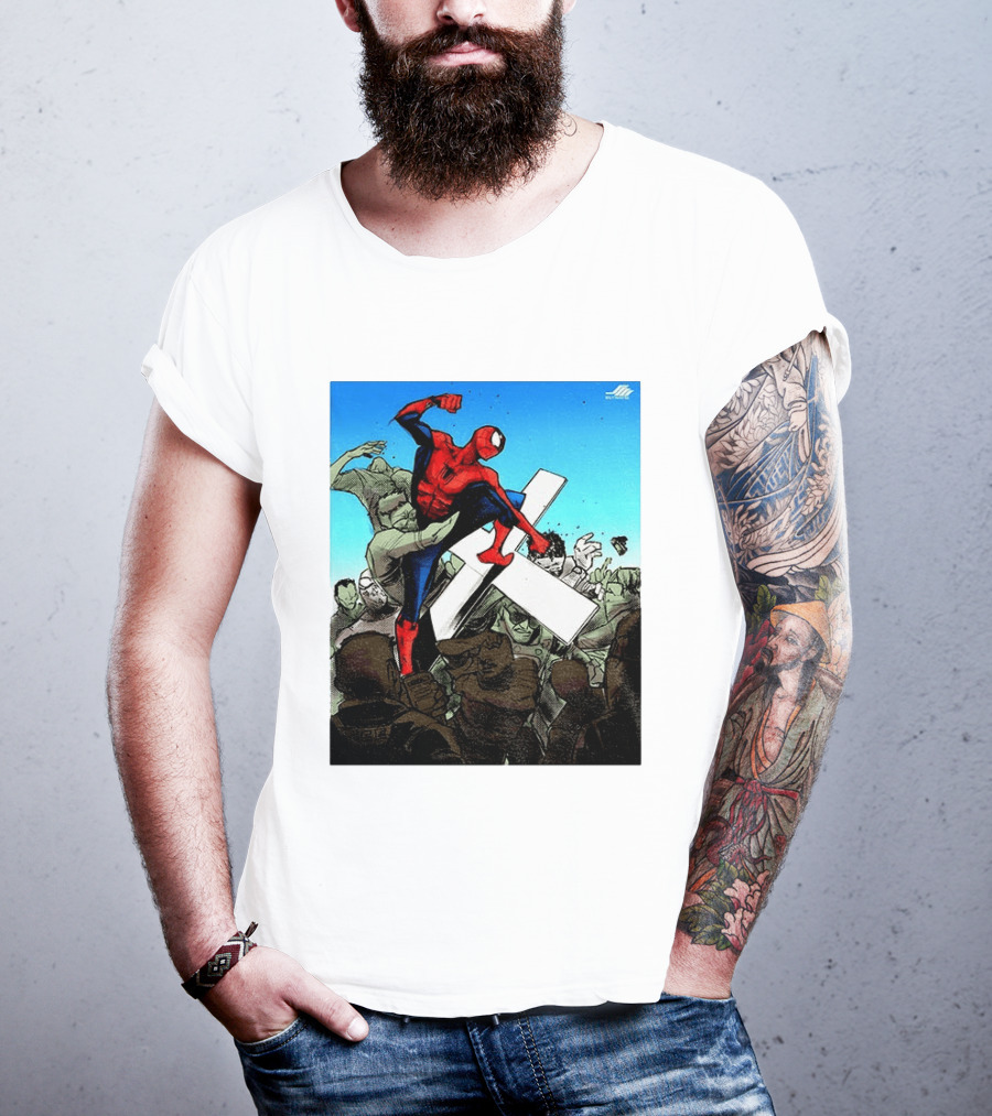 Never Give Up Spider Man Punch Nazis Minnesota Police T-Shirt
