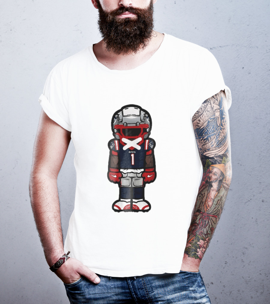 Patriots Chibi Player Jersey Number 1 Cartoon Football T-Shirt