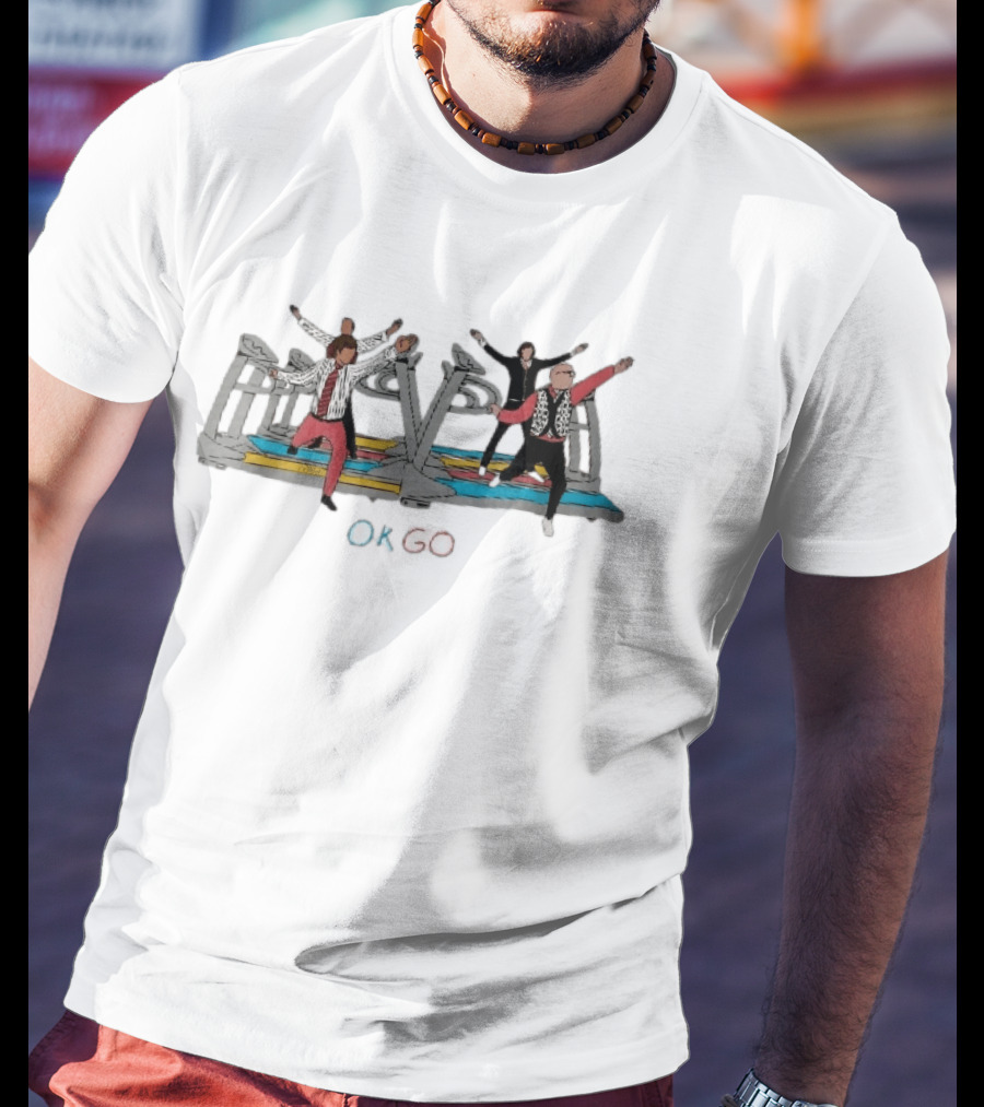 Ok Go Band Members Dancing On Treadmills Cartoon T-Shirt