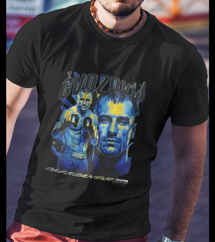 Gvozdyk Oleksandr Zuffa Boxing Yellow Blue Boxer Bootleg T-Shirt