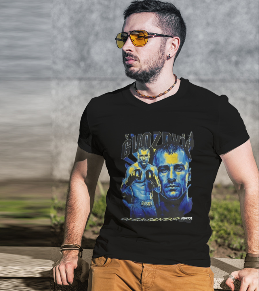 Gvozdyk Oleksandr Zuffa Boxing Yellow Blue Boxer Bootleg T-Shirt